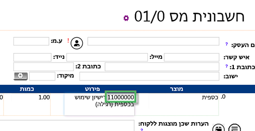 דוגמה לחשבונית מס תקינה